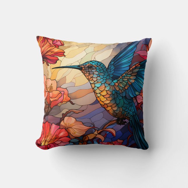 Hummingbird Throw Pillow (Front)