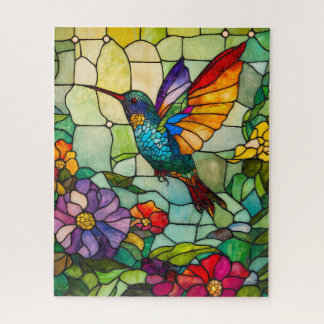 Hummingbird Tiffany-Style Window Jigsaw Puzzle