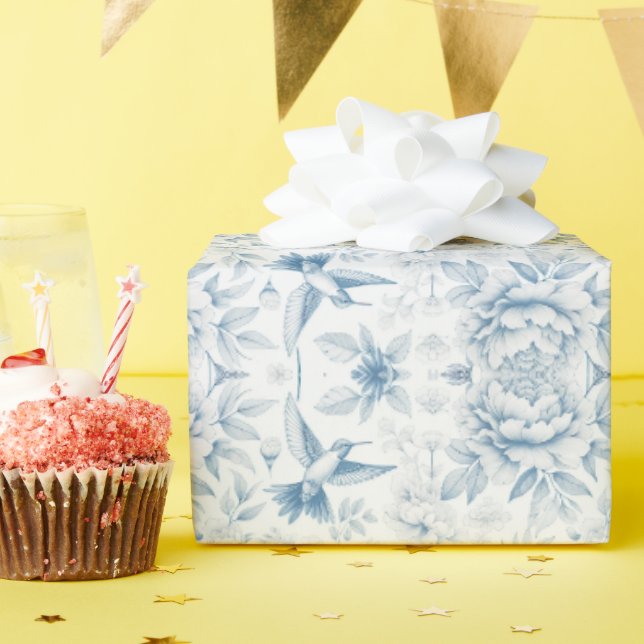 Hummingbird Toile Wrapping Paper (Birthday Party)