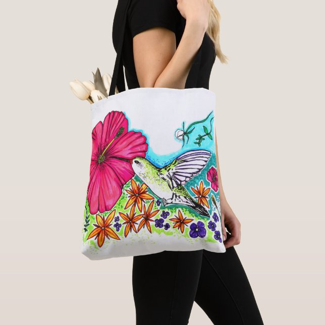 Hummingbird Tote Bag (Close Up)