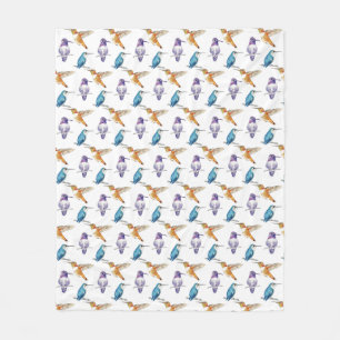 Hummingbird Trio Illlustrated Sherpa Blanket