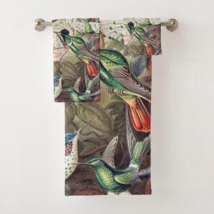 Hummingbird, Trochilidae Kolibris by Ernst Haeckel Bath Towel Set