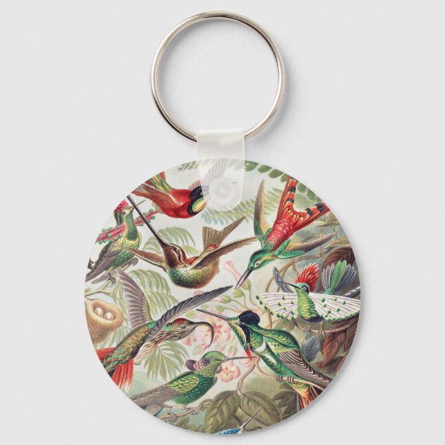 Hummingbird, Trochilidae Kolibris by Ernst Haeckel Key Ring (Front)