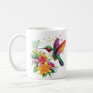 Hummingbird Tropical Flowers Coffee Mug