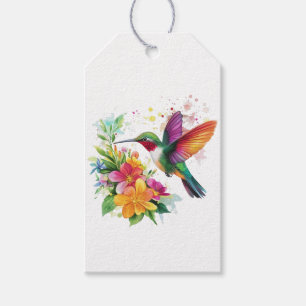 Hummingbird Tropical Flowers Gift Tags