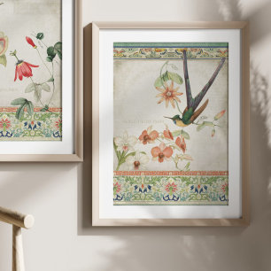 Hummingbird Vintage Chinoiserie Floral Decoupage Tissue Paper