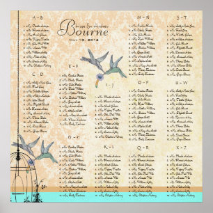 Hummingbird Vintage Love Birds Seating Charts