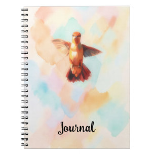 Hummingbird Watercolor Bird Art Personalise Notebook