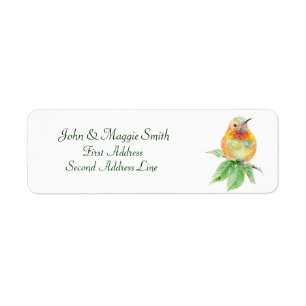 Hummingbird Watercolor Bird Nature Address Label Return Address Label