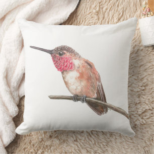 Hummingbird watercolor cushion