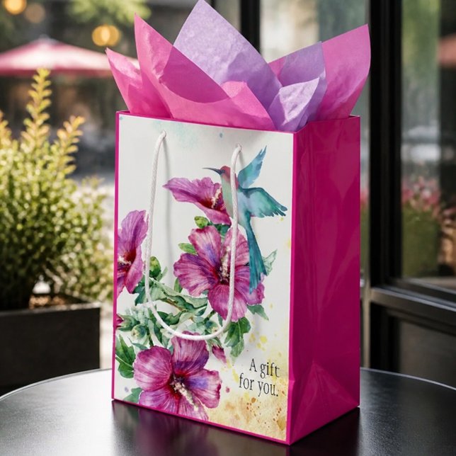 Hummingbird Watercolor Gift Bag (Medium) (Creator Uploaded)