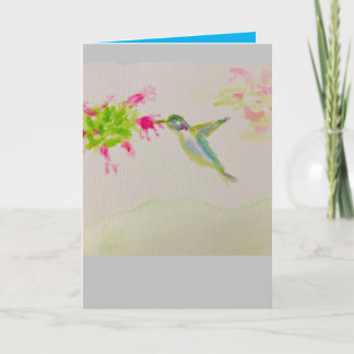 Hummingbird watercolor Happy Birthday2025 message  Card
