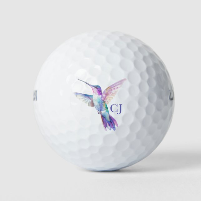 Hummingbird Watercolor Illustration Golf Balls (Front)