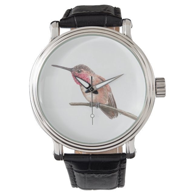 Hummingbird watercolor watch (Front)