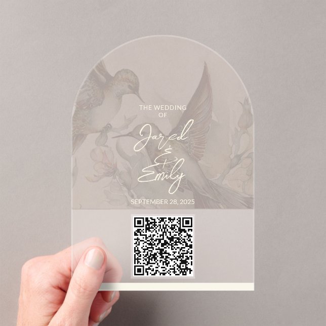 Hummingbird Wedding QR Code Invitation (Insitu (Handheld))