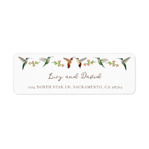 Hummingbird Wedding Return Address Label