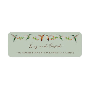 Hummingbird Wedding Return Address Label