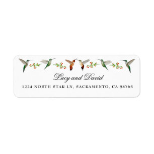 Hummingbird Wedding Return Address Label