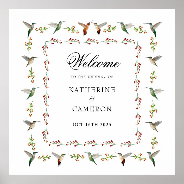 Hummingbird Welcome Wedding  Poster (Front)