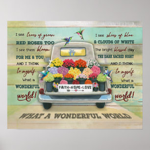 Hummingbird What A Wonderful World Housewarming Poster