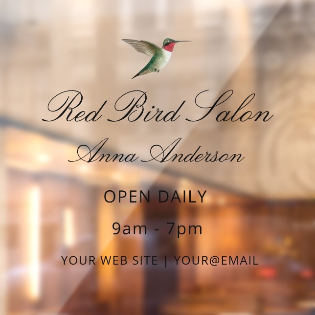 Hummingbird Window Cling (Sheet 2)