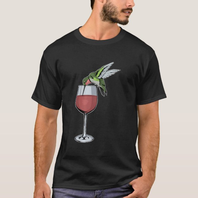 Hummingbird Wine Bird Spirit Animal Wine Hummingbi T-Shirt (Front)