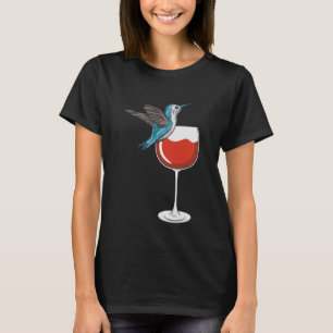 Hummingbird Wine Drinking Birdwatching T-Shirt