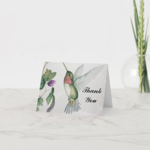 Hummingbird Wings Watercolor Thank You Card