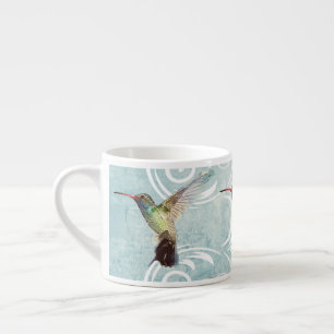 Hummingbird with Flourish Background Espresso Cup