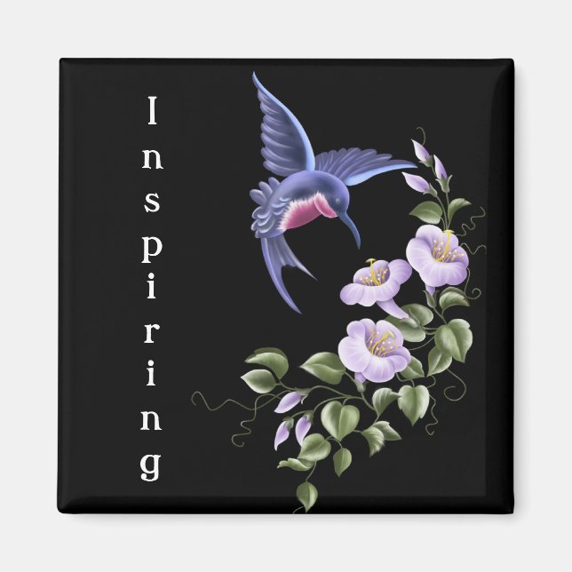 Hummingbird with Flowers 2 Magnet (Front)