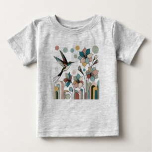 Hummingbird with flowers baby T-Shirt