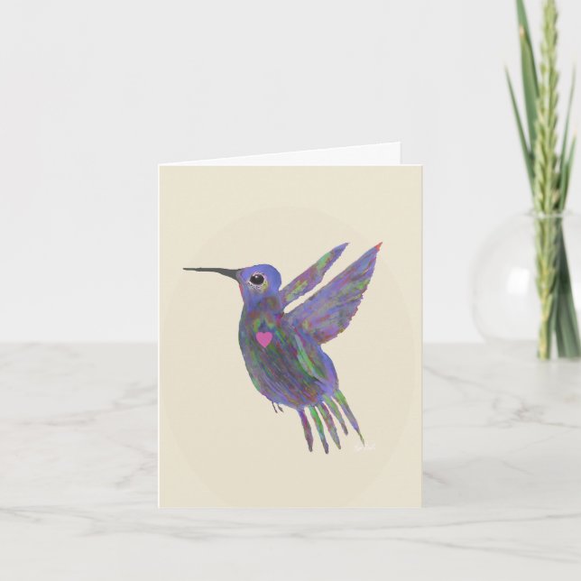 Hummingbird with Heart Card (Front)
