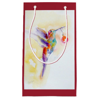 Hummingbird with Ornament Small Gift Bag