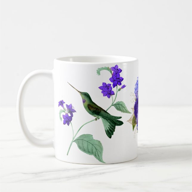 Hummingbird with Purple Flowers coffee mug (Left)