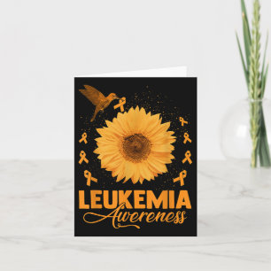 Hummingbird With Sunflower Leukaemia Awareness Mon Card