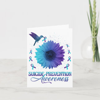 Hummingbird With Sunflower Suicide Prevention Awar Card