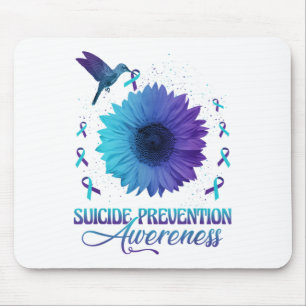 Hummingbird With Sunflower Suicide Prevention Awar Mouse Pad