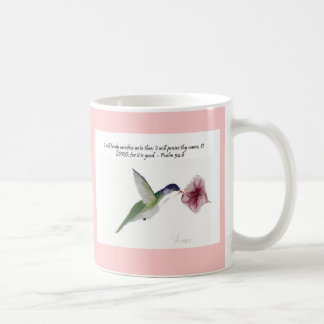 Hummingbird with verse coffee mug