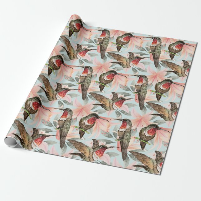 Hummingbird Wrapping Paper (Unrolled)