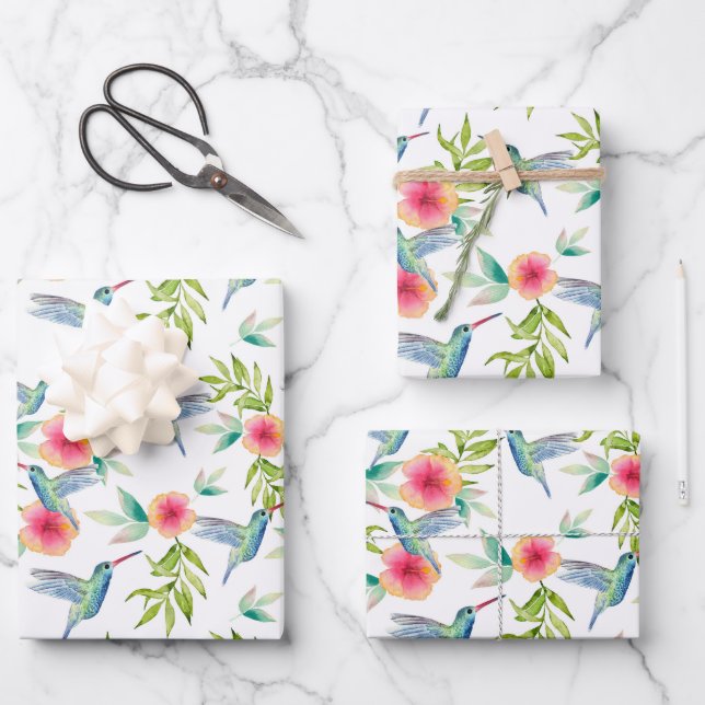 Hummingbird Wrapping Paper, Bird Gift Wrap (Front)