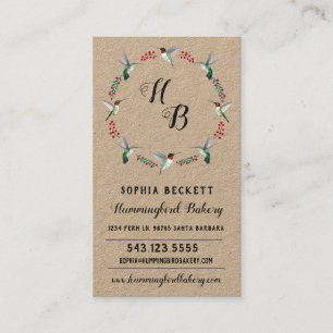 Hummingbird Wreath Business Card