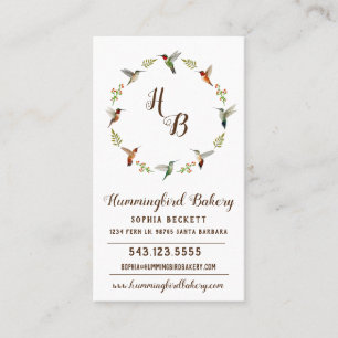 Hummingbird Wreath Business Card