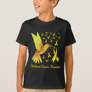 Hummingbird Yellow Gold Childhood Cancer Awareness T-Shirt