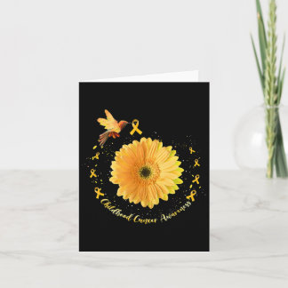 Hummingbird Yellow Sunflower Childhood Cancer Awar Card