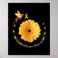Hummingbird Yellow Sunflower Childhood Cancer Awar