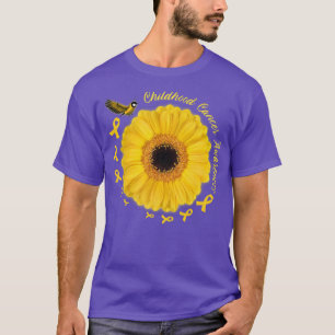 Hummingbird Yellow Sunflower Childhood Cancer Awar T-Shirt