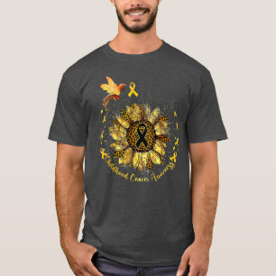 Hummingbird Yellow Sunflower Childhood Cancer Awar T-Shirt