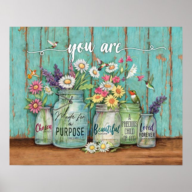 Hummingbird You Are Beautiful Housewarming Gifts Poster (Front)