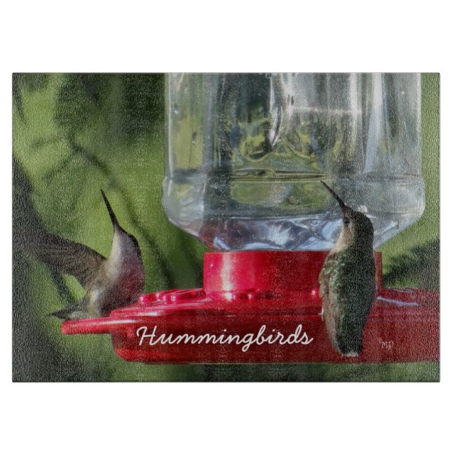 Hummingbirds 9508 Glass Cutting Board-customise Board (Front)