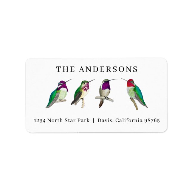 Hummingbirds Address Label (Front)